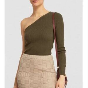 NWT Polo Ralph Lauren | Merino Wool Sweater Ribbed One Shoulder | Size Medium